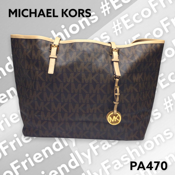 Michael Kors Jet Set Travel Large East West Travel Tote Brown Handbag